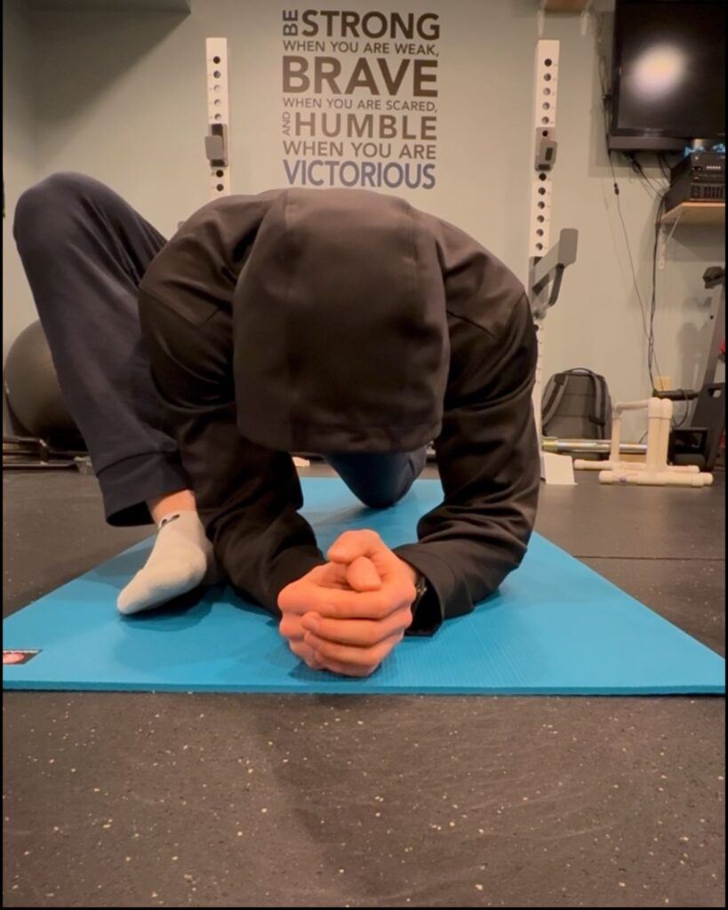 deep lunge all the way down to elbows