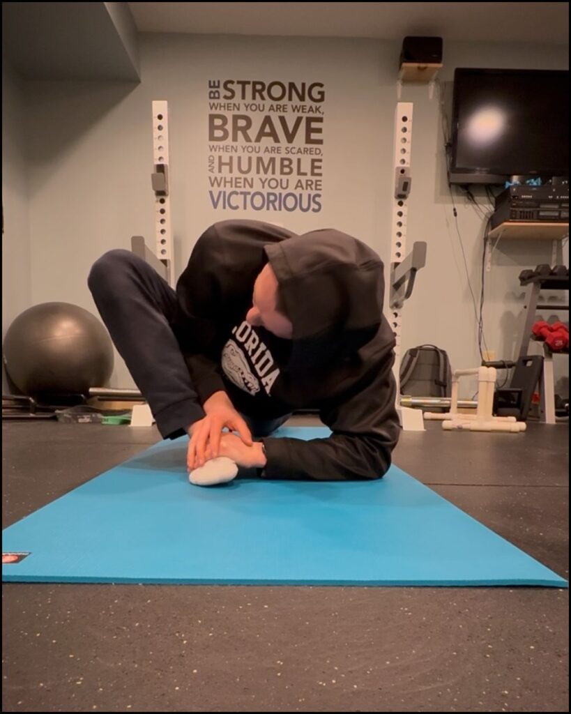 deep lunge with twist to open hips