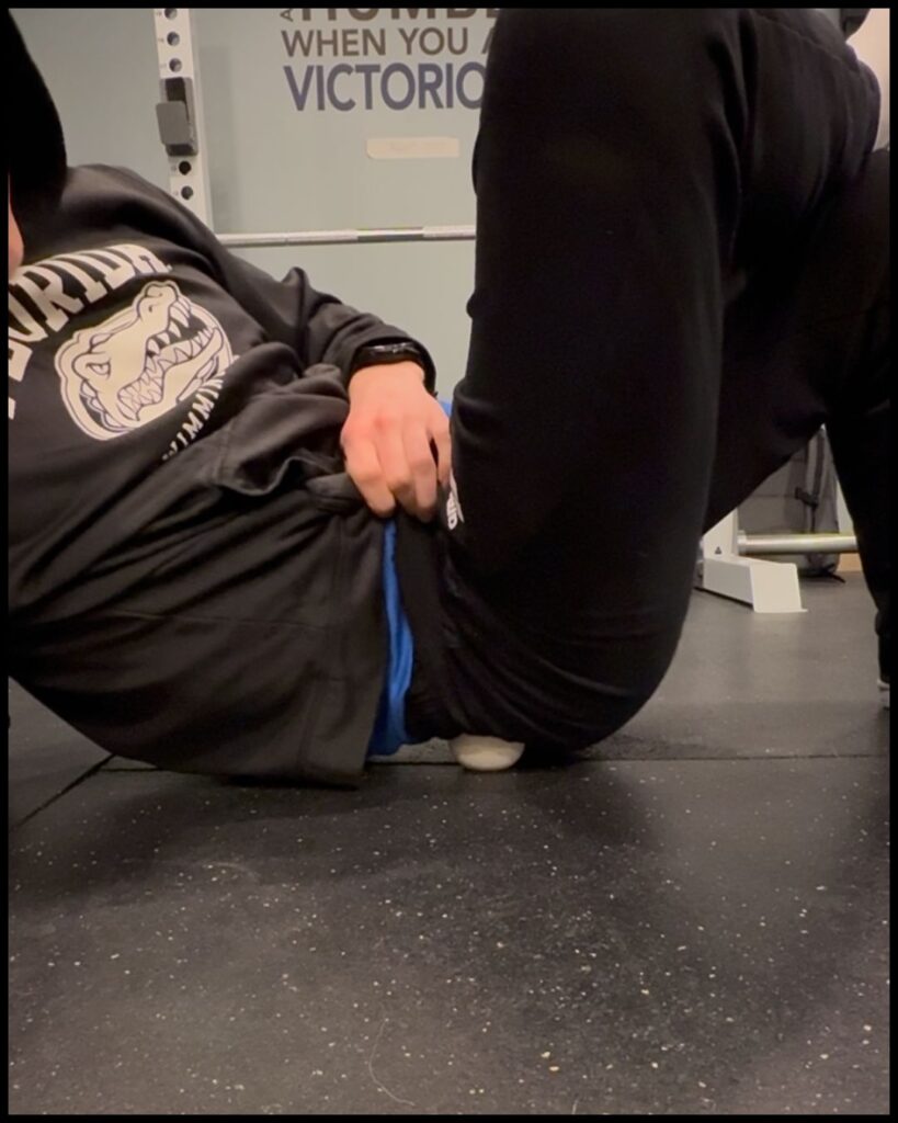 upper glute trigger lean back